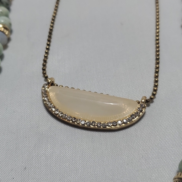 Bke gold with multi color stones 2 row necklace - Picture 5 of 5